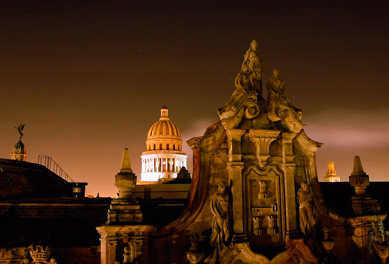 Ballet and Capitol at Night, Havana